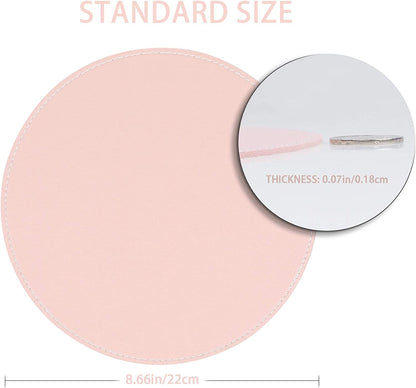 2 Pack Mouse Pads, Ultra Thin Waterproof PU Leather Mouse Pad,Stitched Edges,Works for Computers, Laptop,All Types of Mouse Pad, Office/Home(8.66'', 2 Pack, Pink)